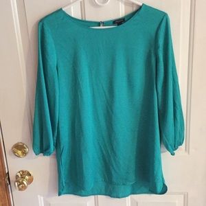Ann Taylor turquoise green 3/4 sleeve blouse (S)